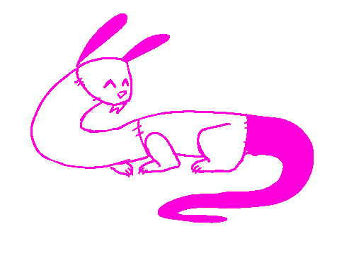 a drawing of a pink stoat.